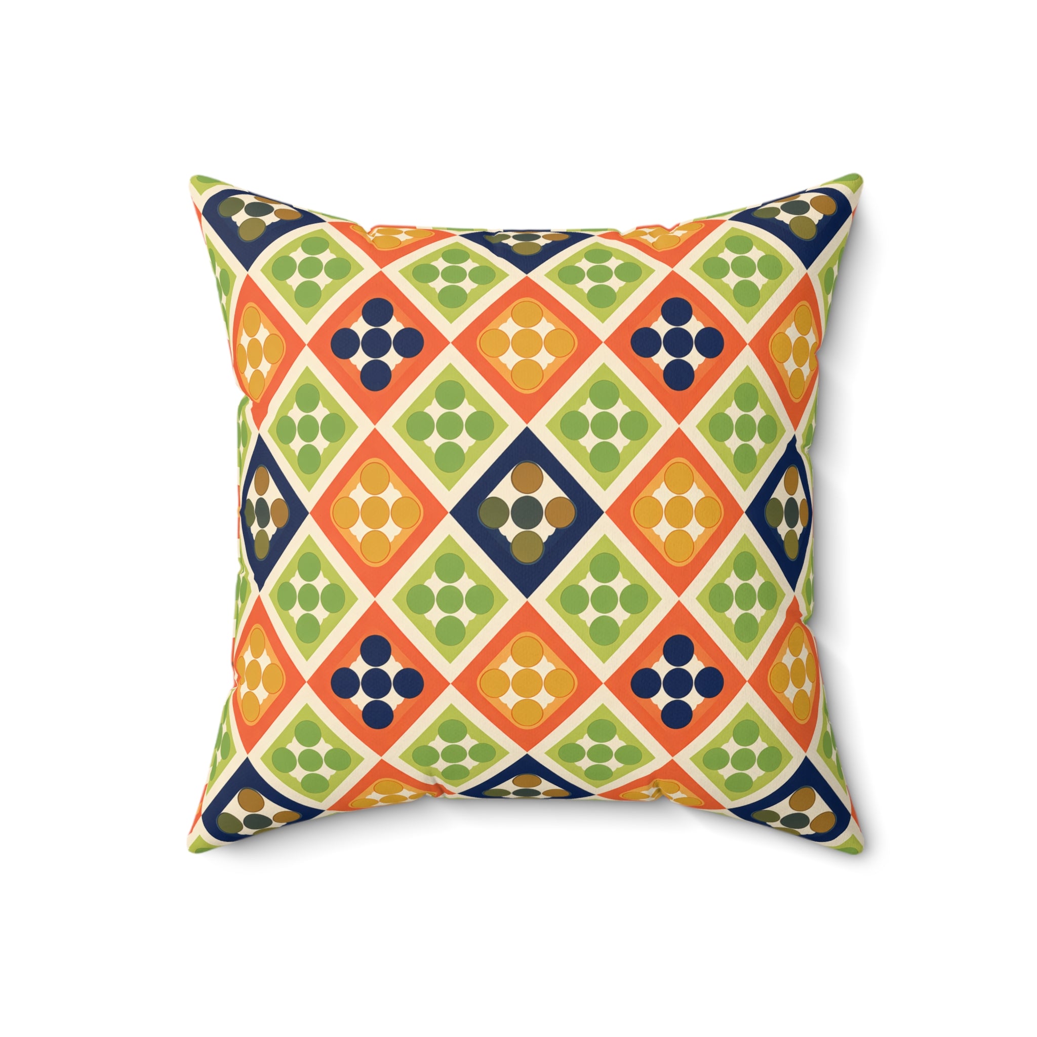 Persimmon and Indigo Throw Pillow with Insert