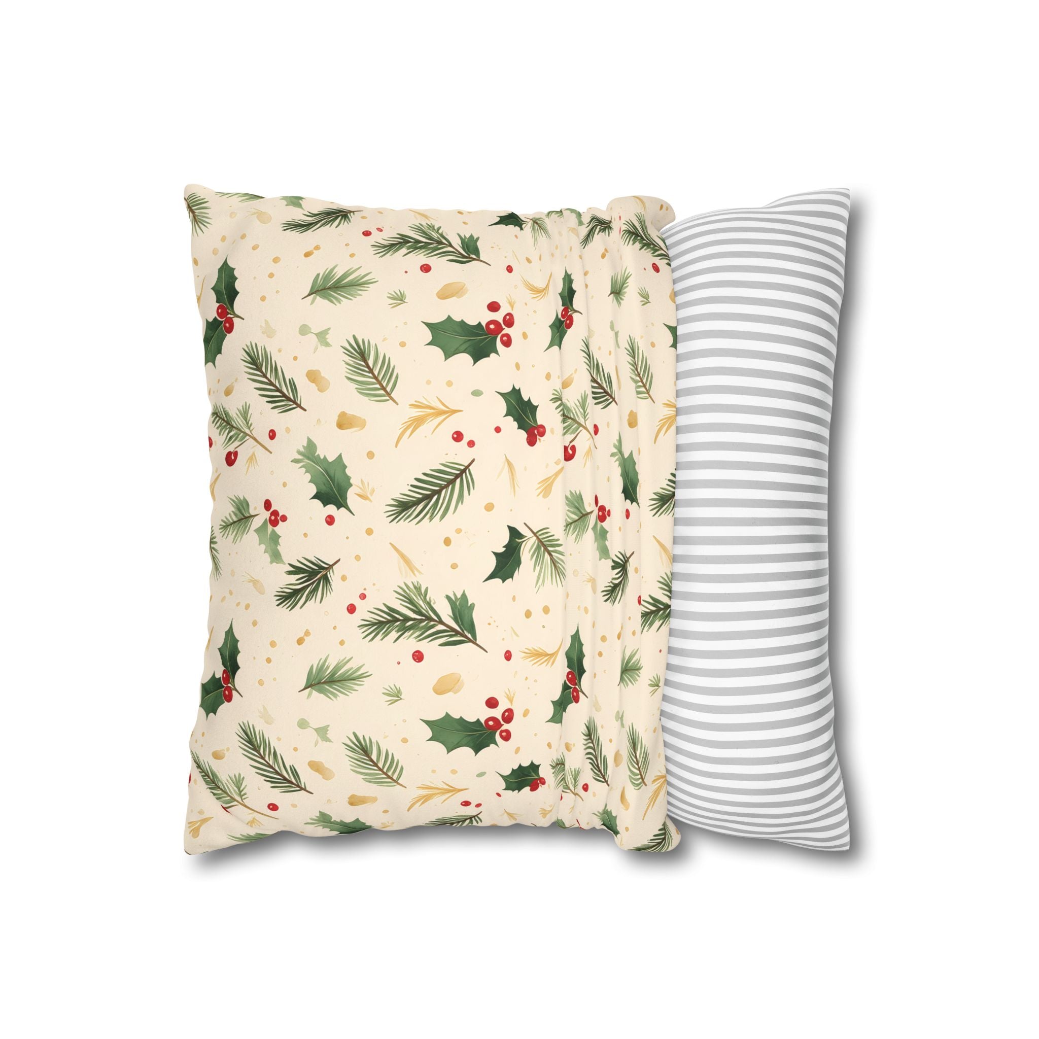 Festive Holly Berry Pillow Cover