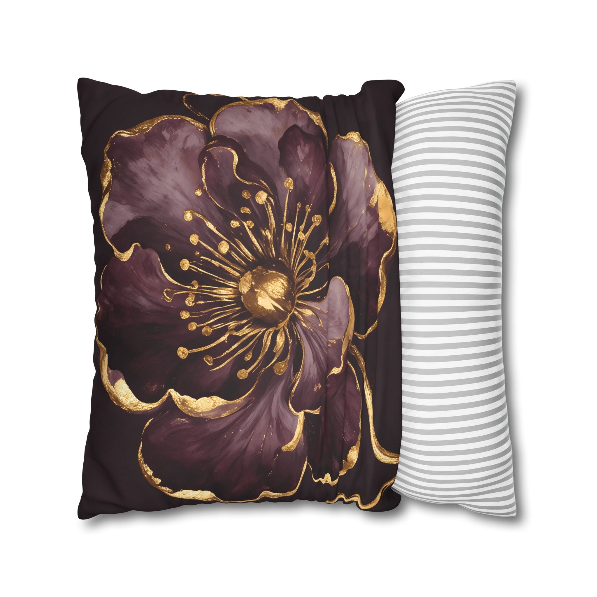 Gilded Plum Floral Pillow Case