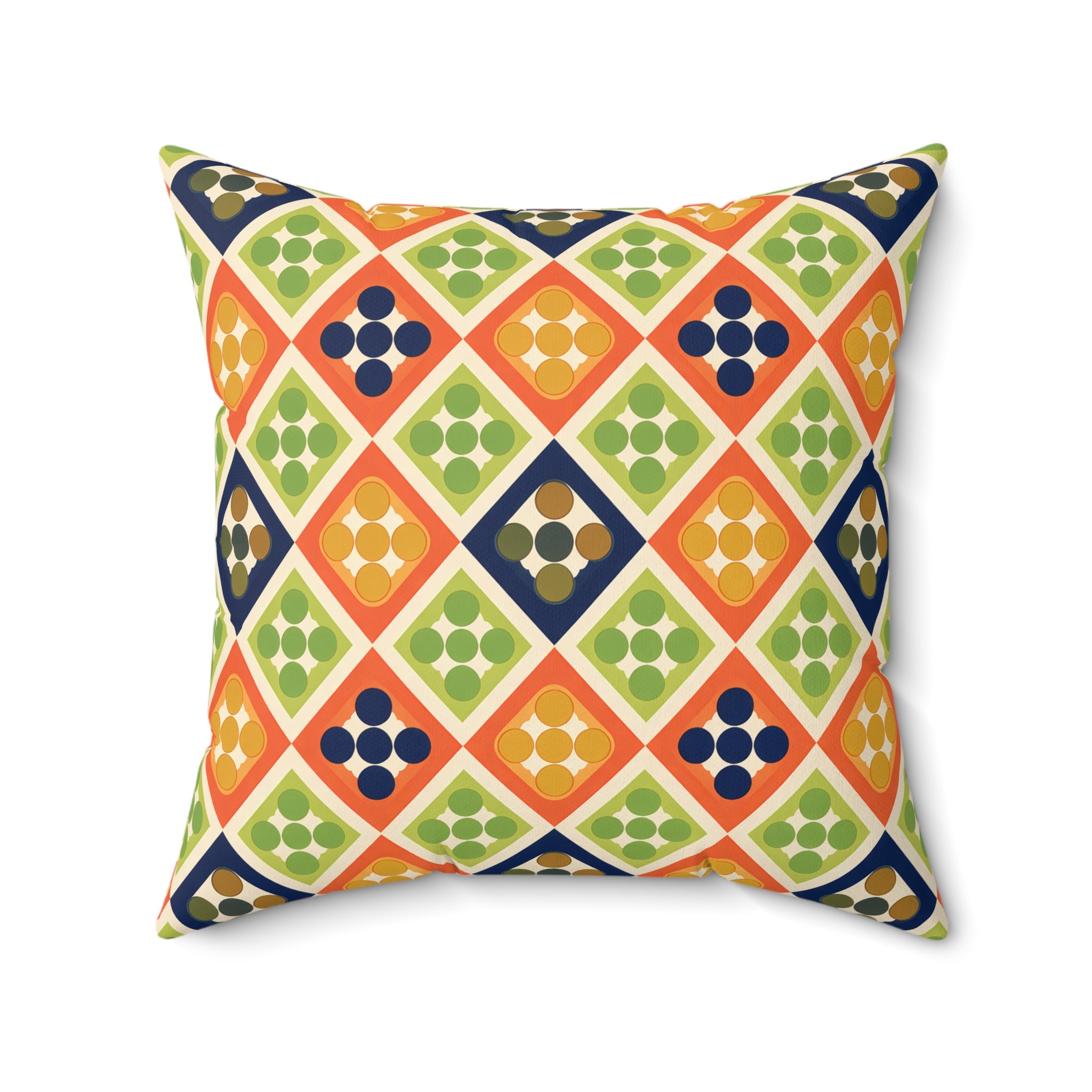 Persimmon and Indigo Throw Pillow with Insert