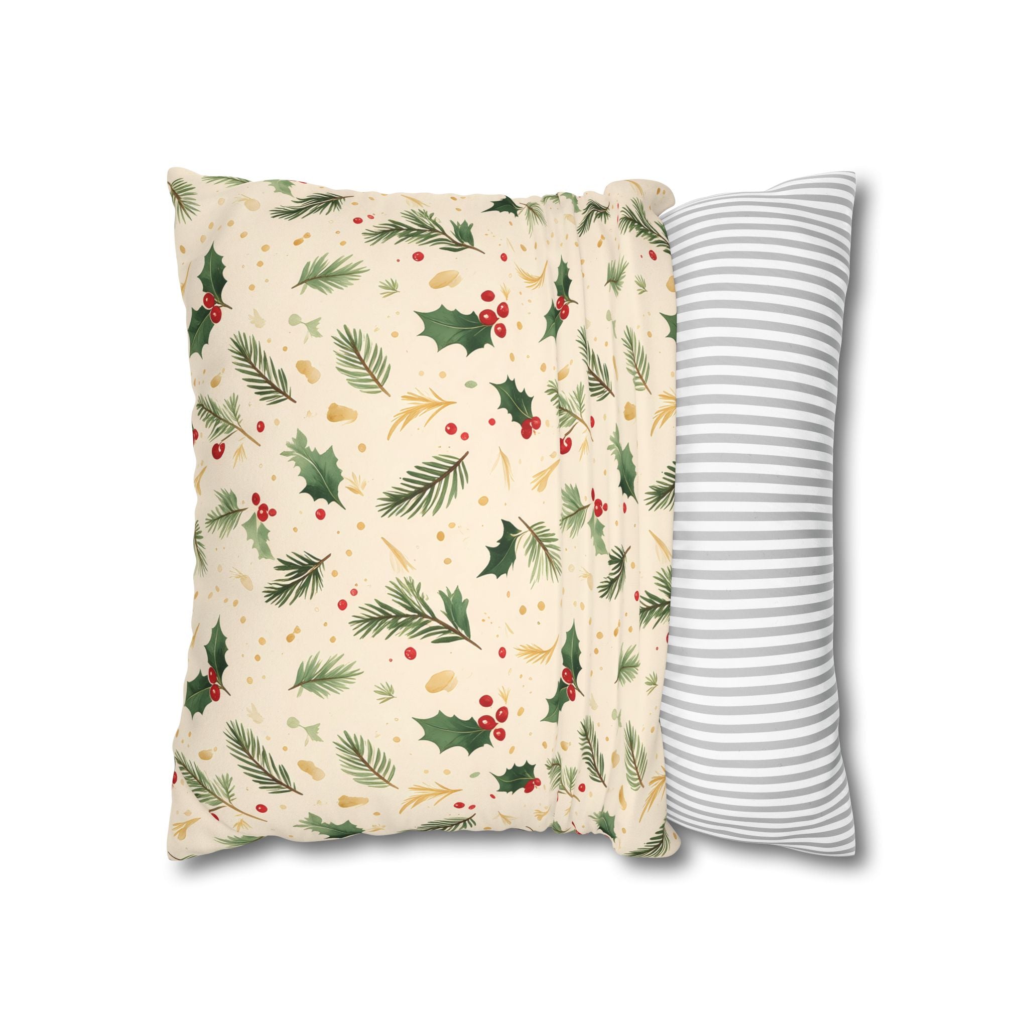 Festive Holly Berry Pillow Cover