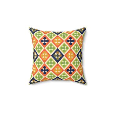 Persimmon and Indigo Throw Pillow with Insert