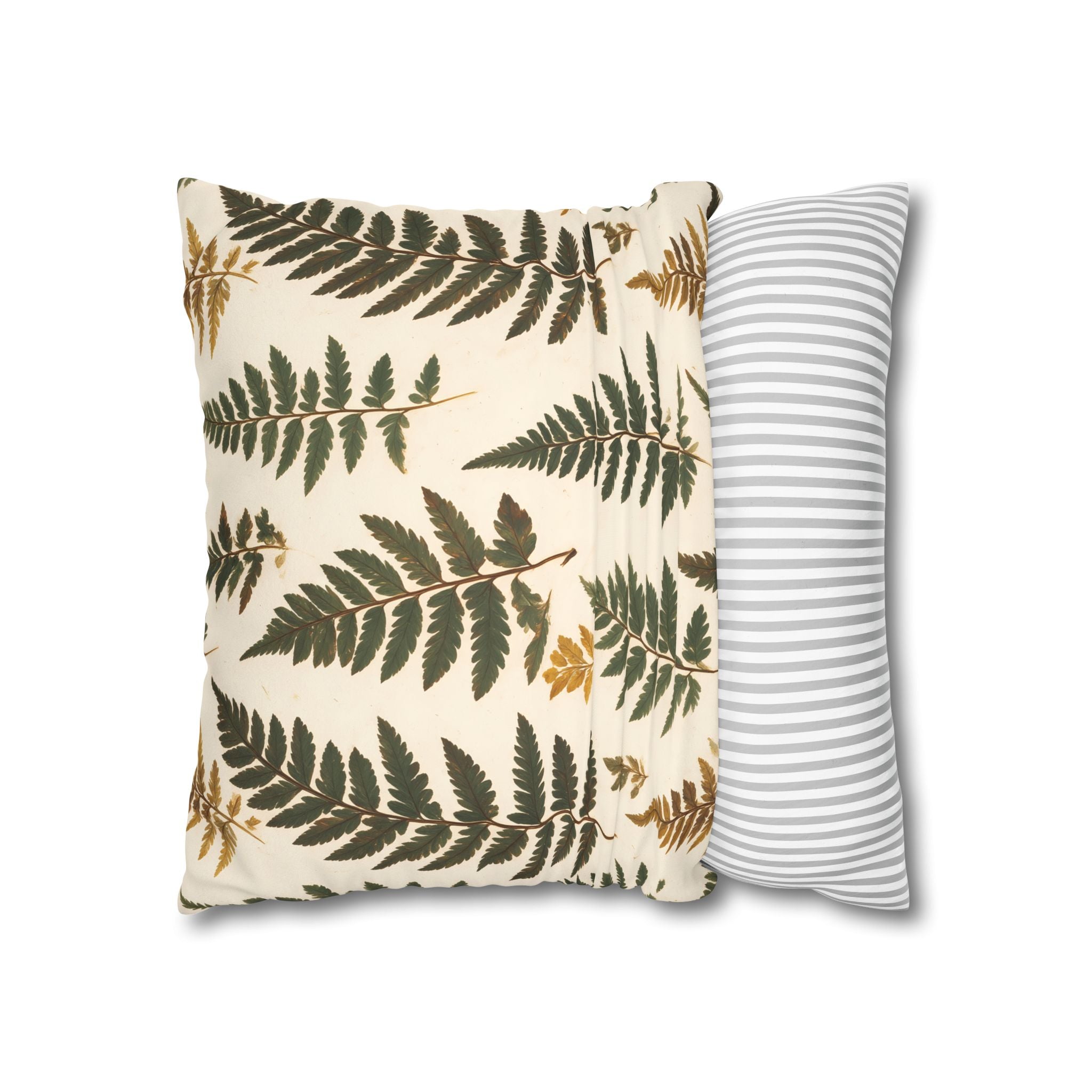 Umber Olive Fern Cushion Cover