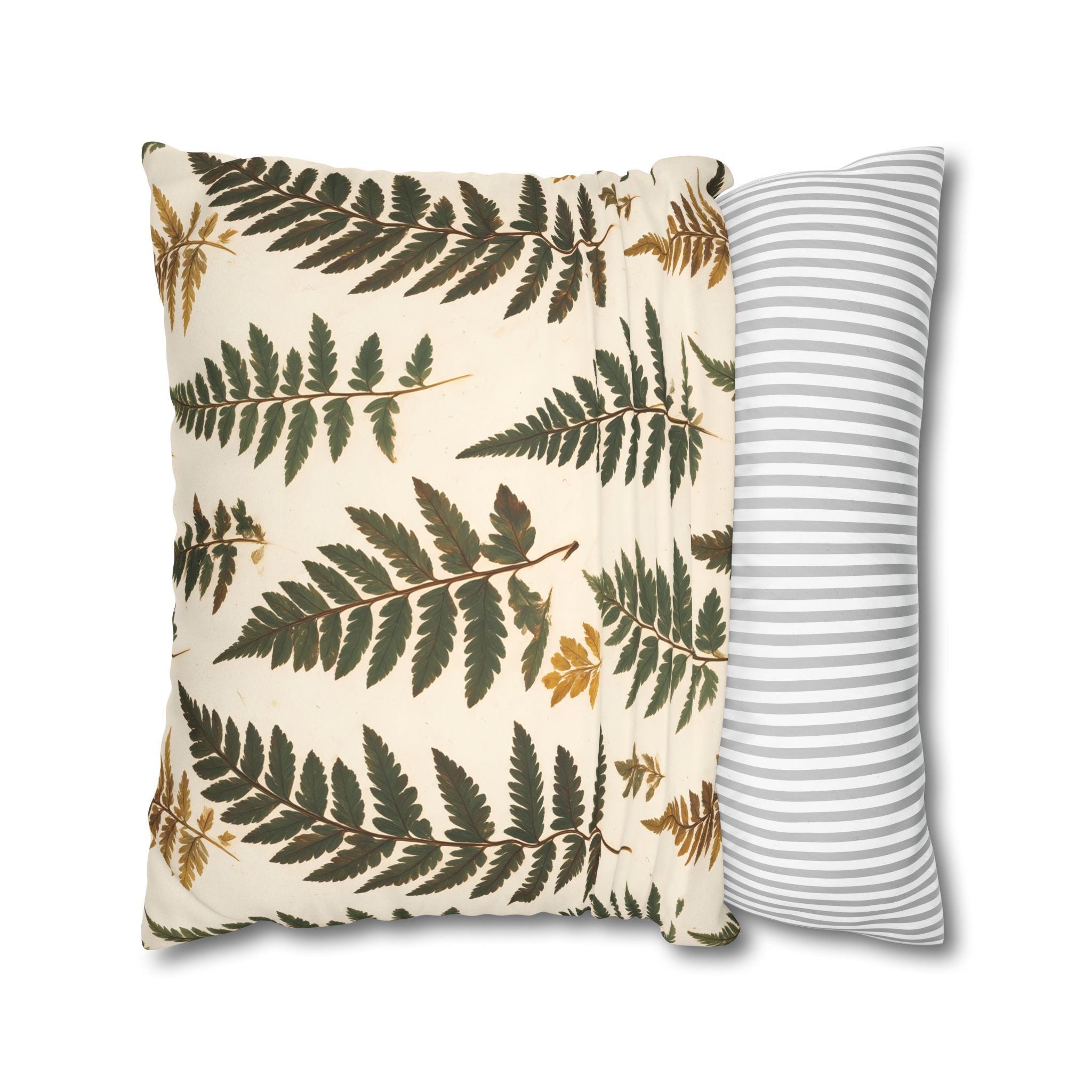 Umber Olive Fern Cushion Cover