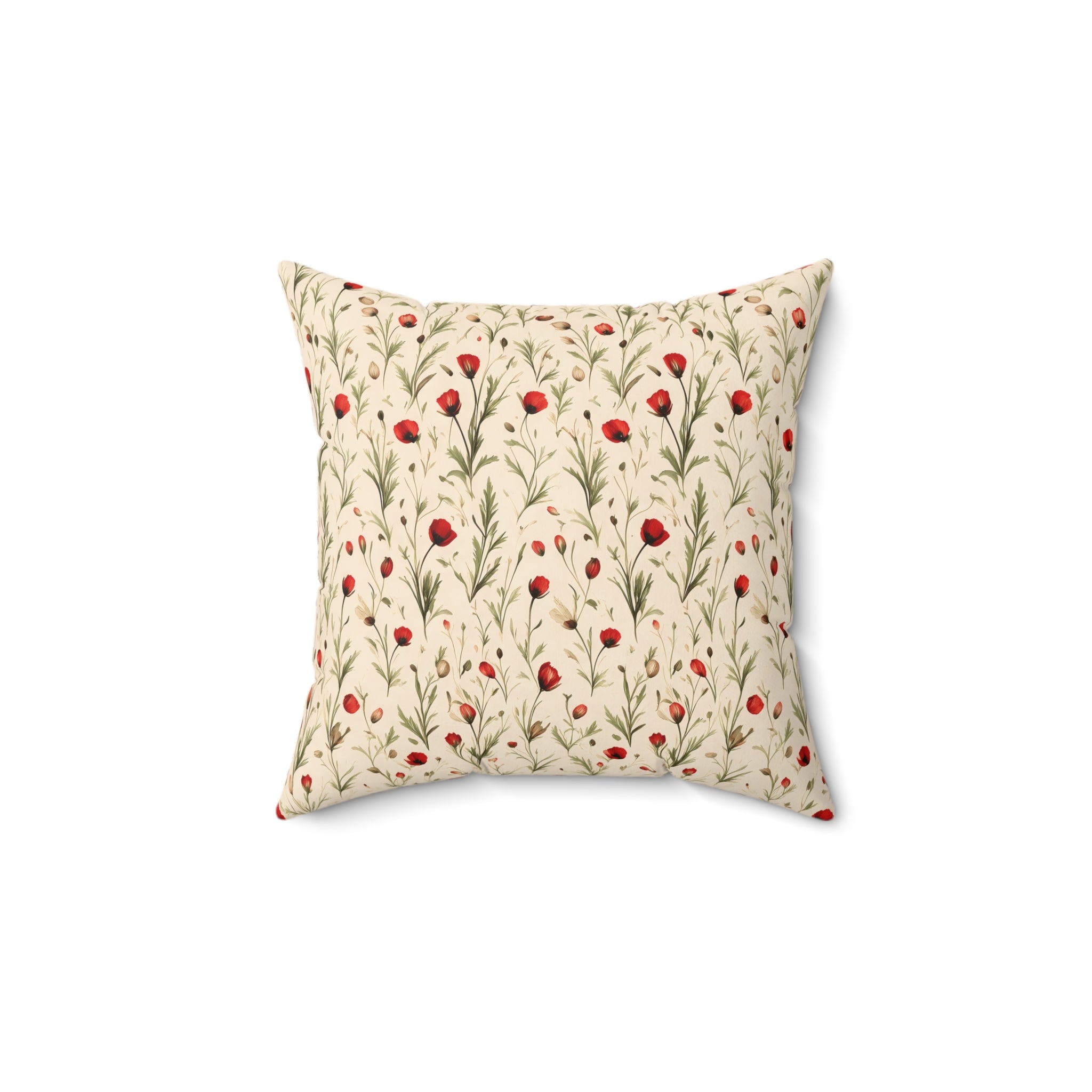Red Poppy Throw Pillow with Insert