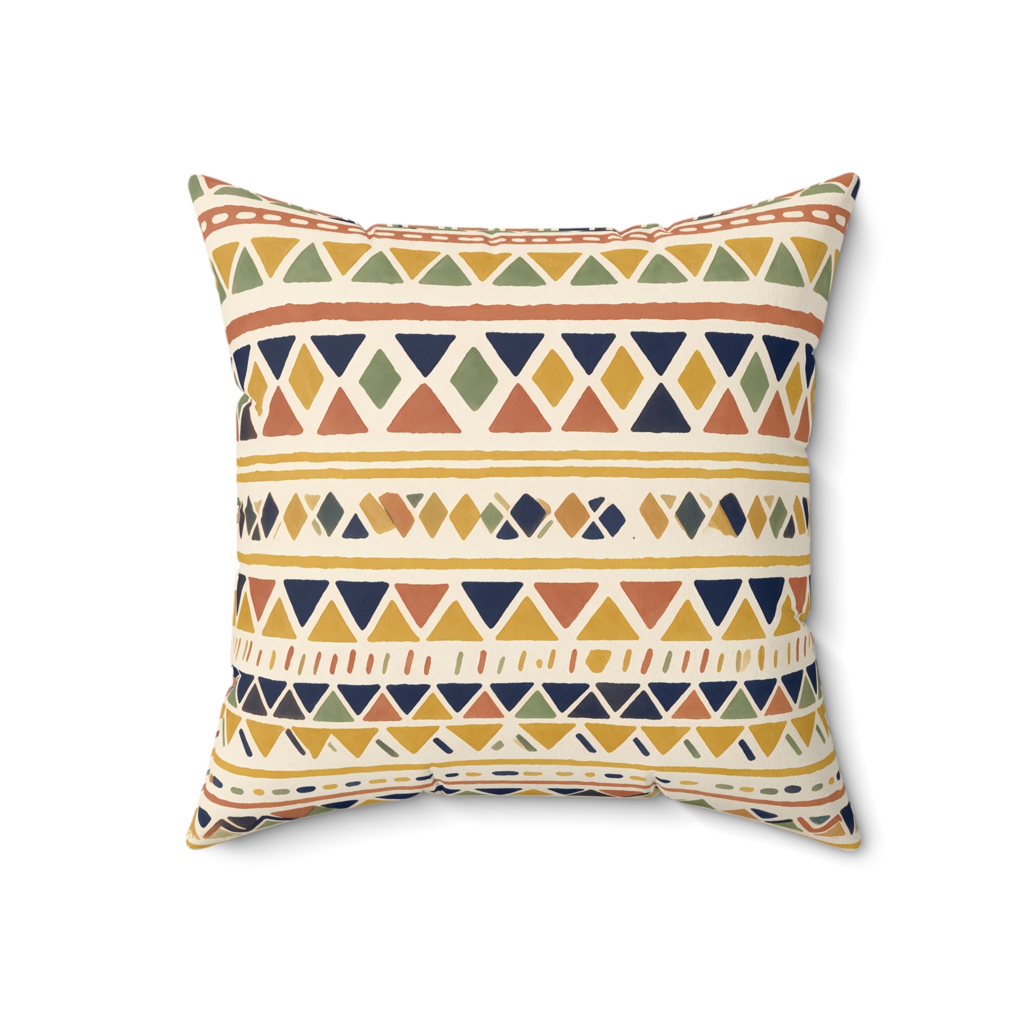 Terracotta Tribal Throw Pillow with Insert