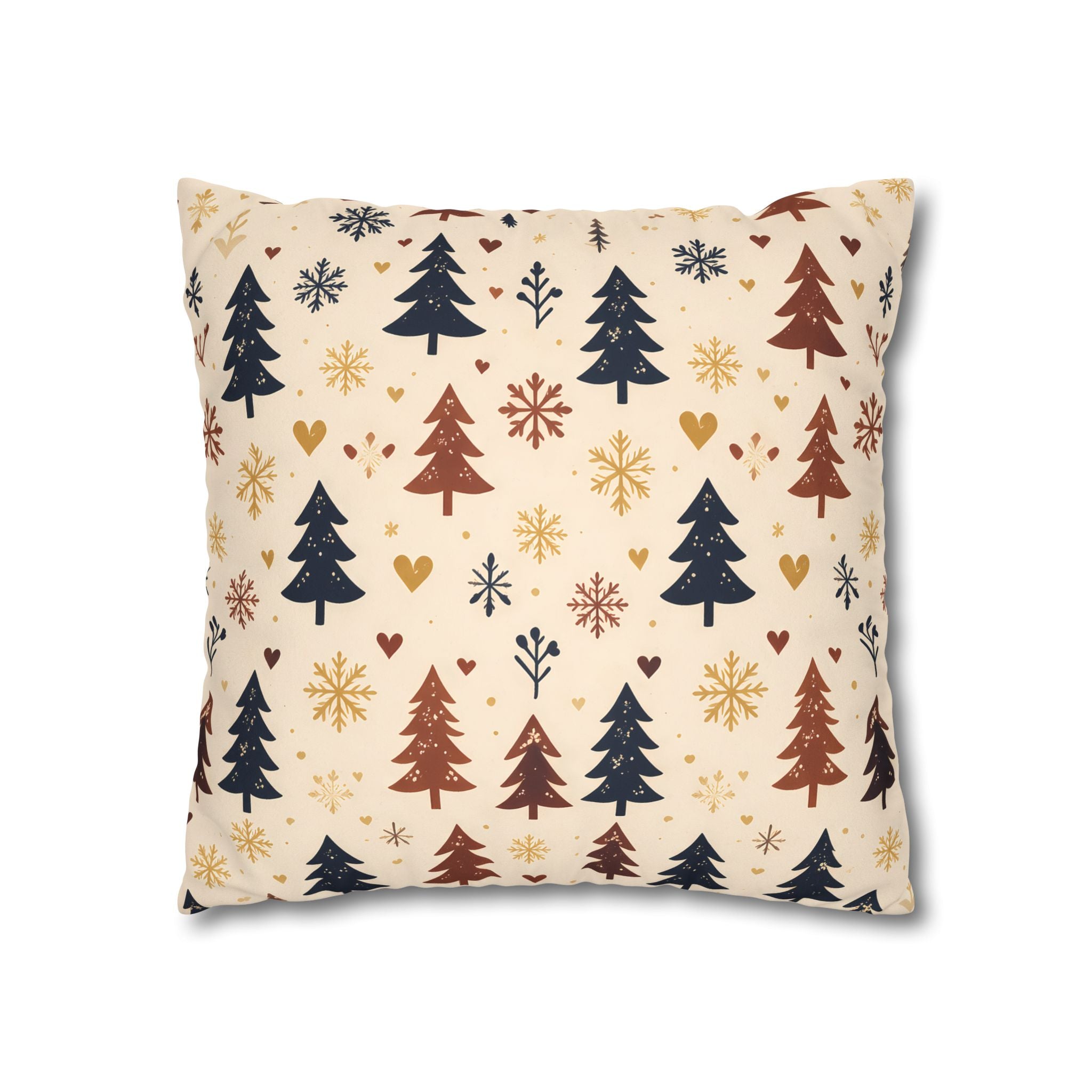 Folk Fir Tree Cushion Cover