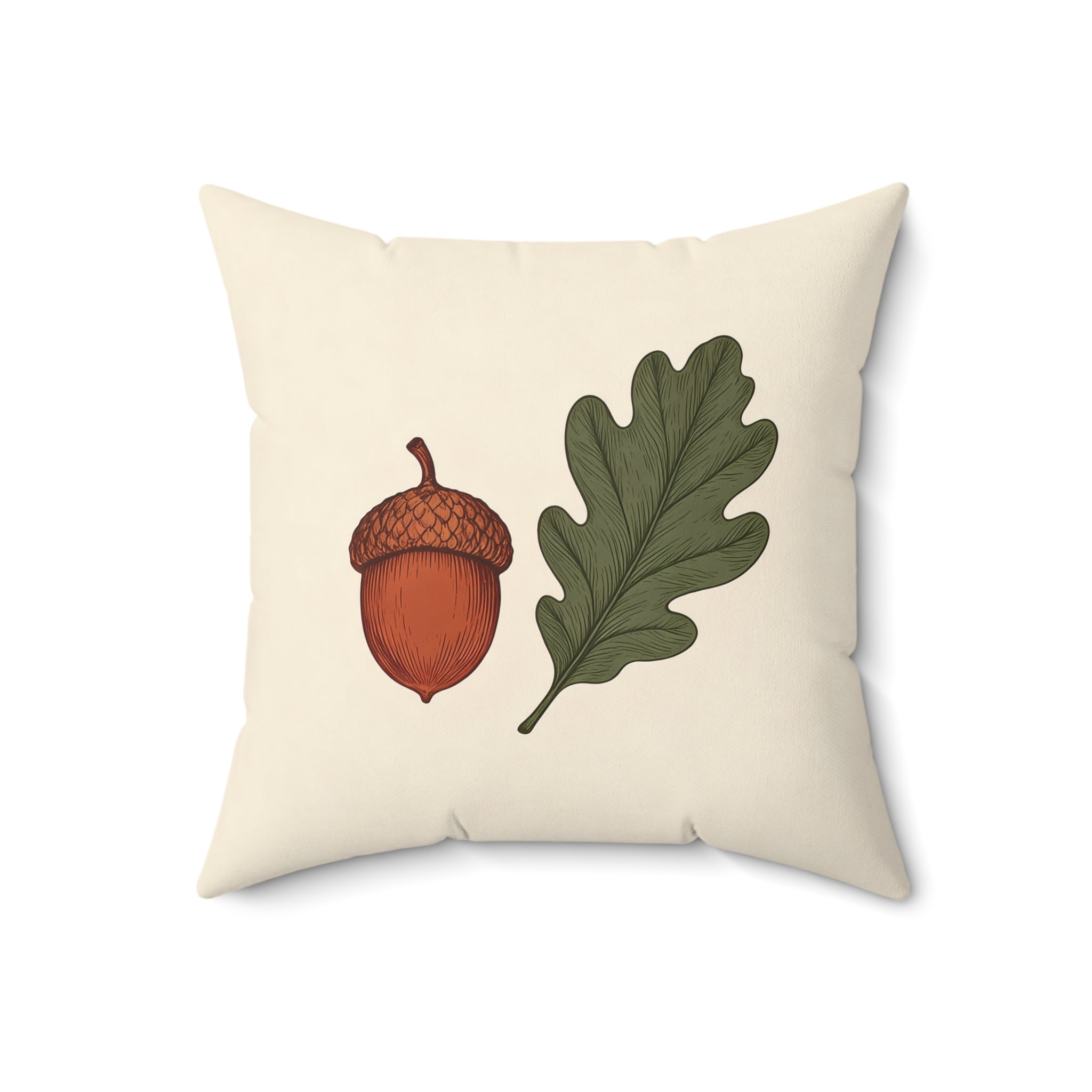 Rustic Acorn and Oak Leaf Throw Pillow