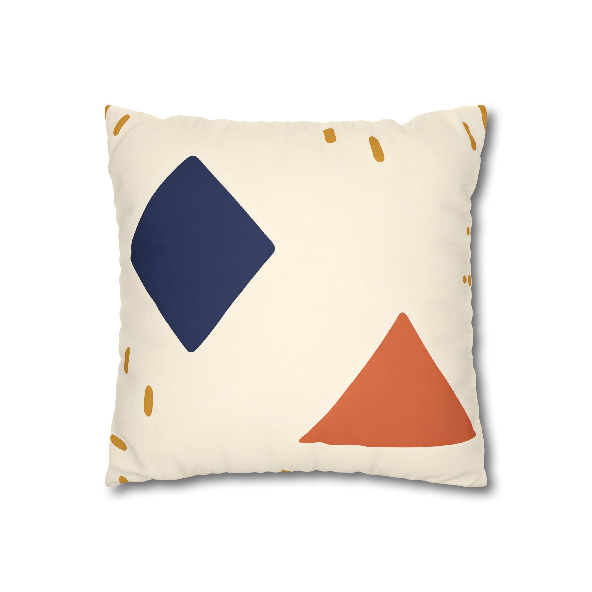 Indigo Diamond & Ochre Dash Pillow Cover