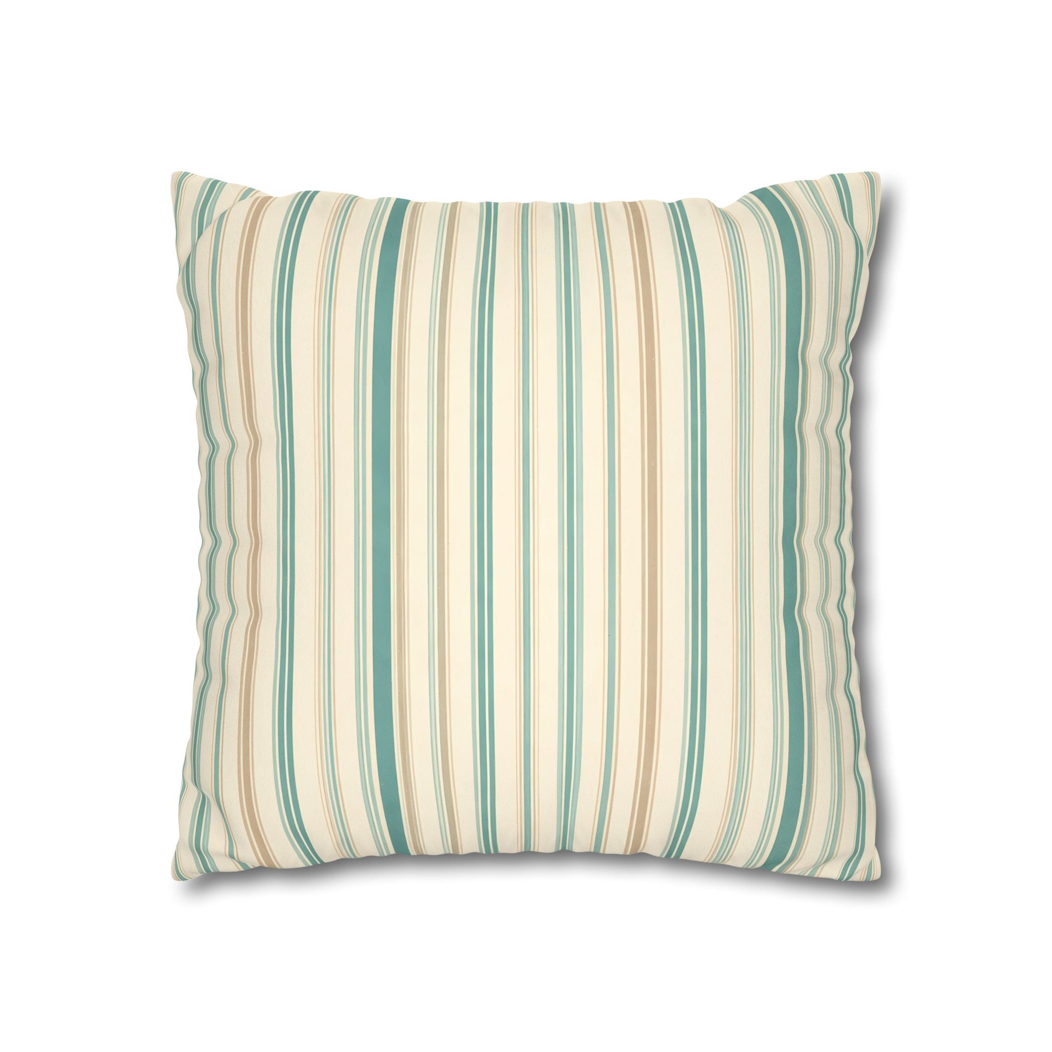 Sea Mist Blue Ticking Stripe Cushion