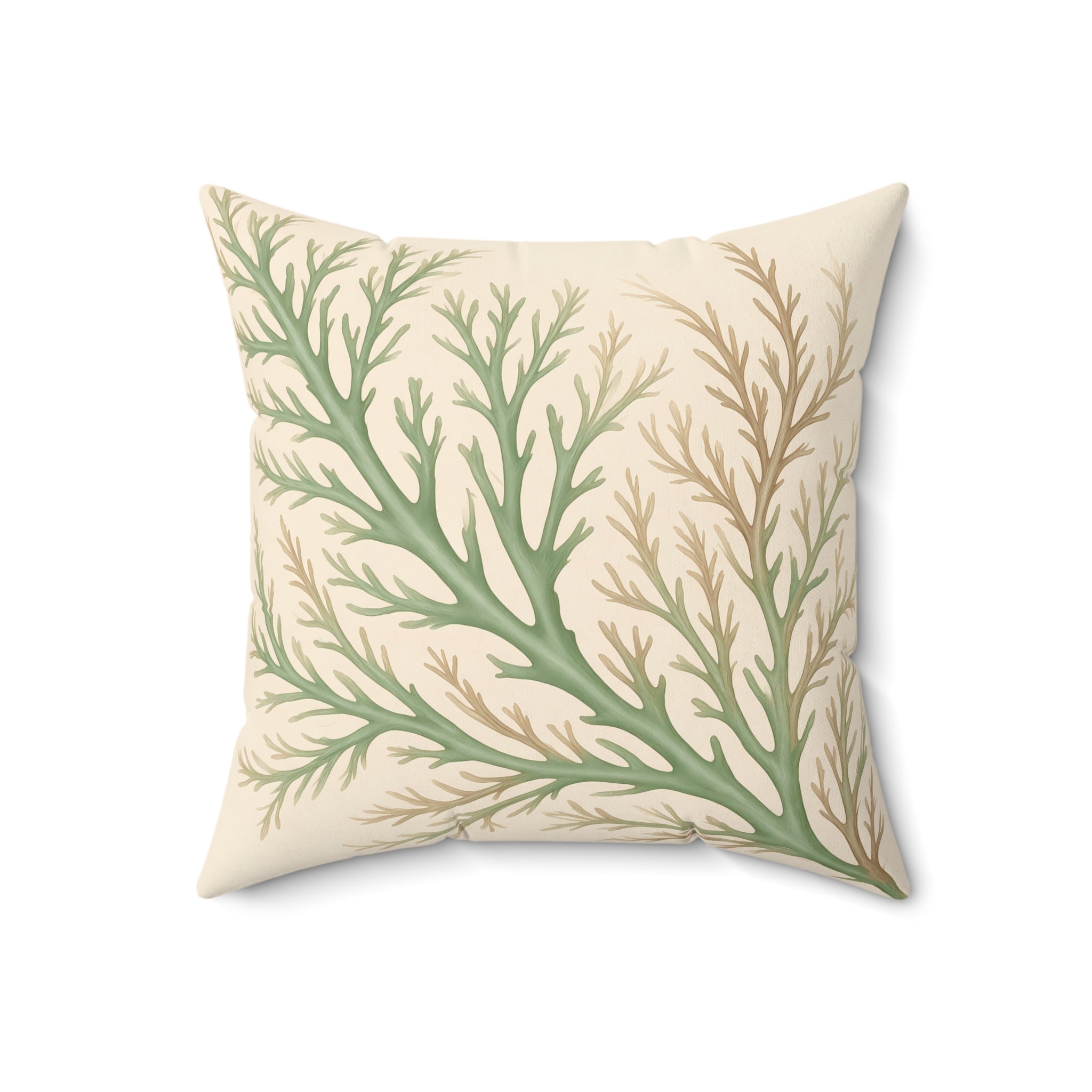Sage Marine Frond Throw Pillow with Insert