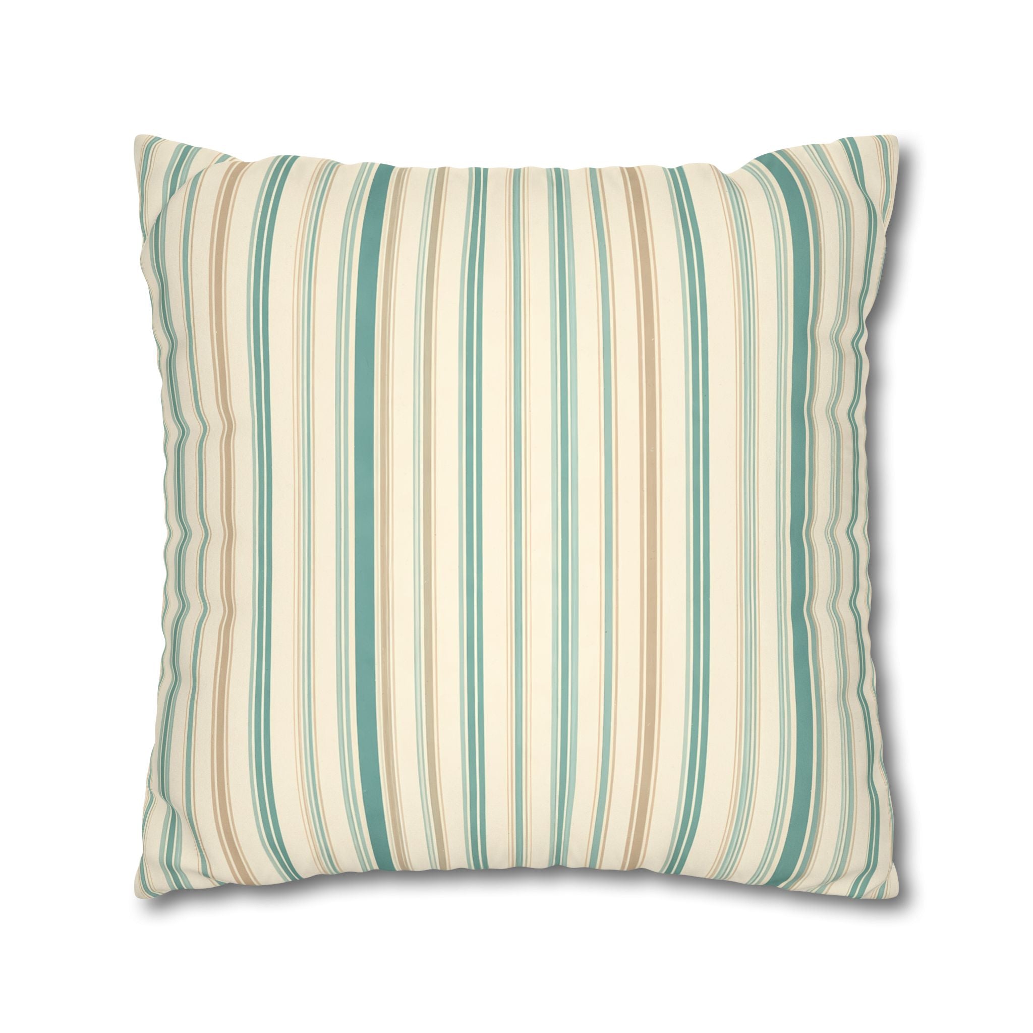Sea Mist Blue Ticking Stripe Cushion