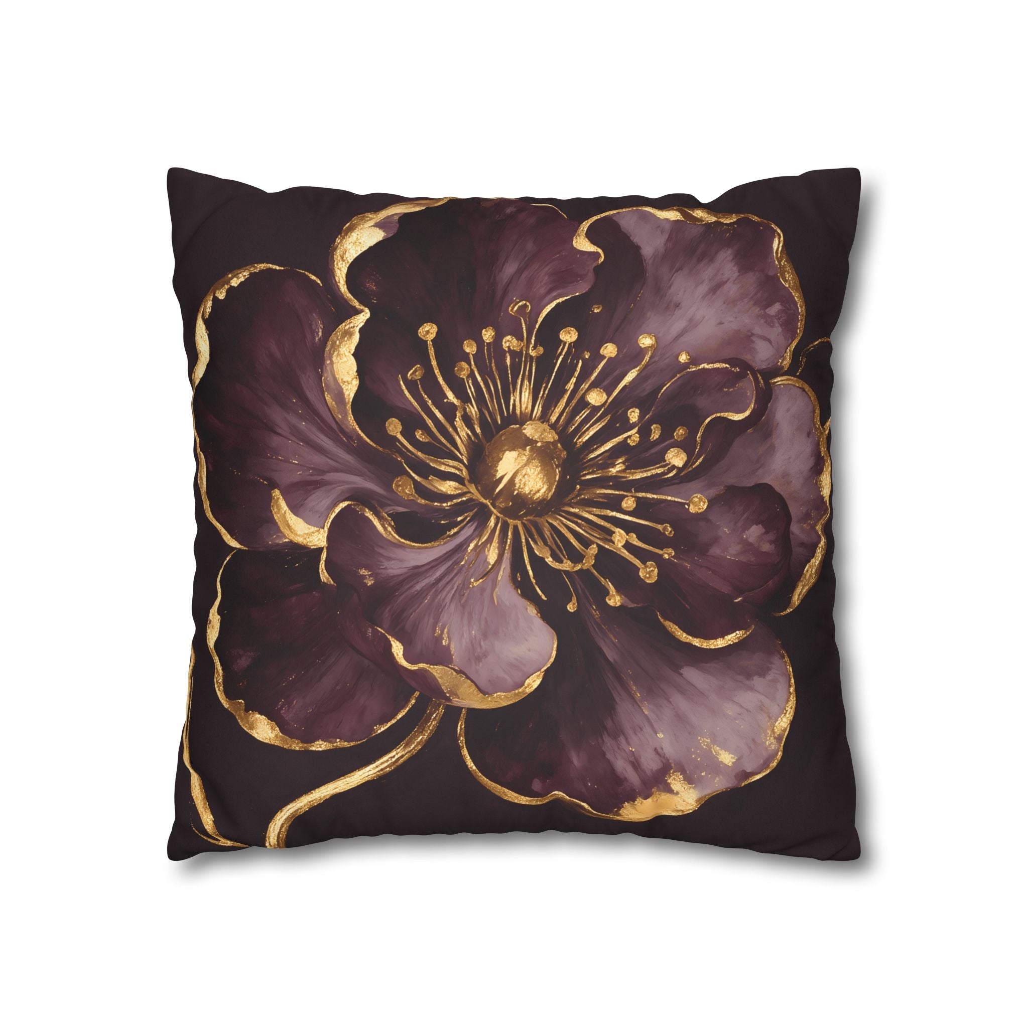 Gilded Plum Floral Pillow Case