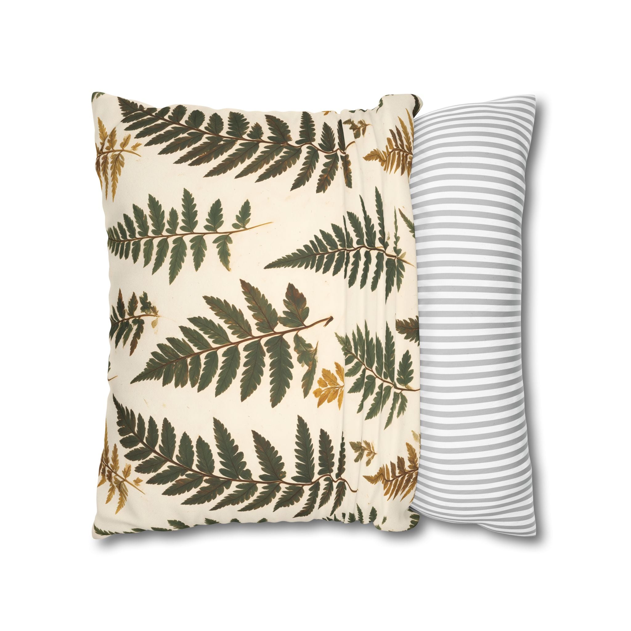 Umber Olive Fern Cushion Cover