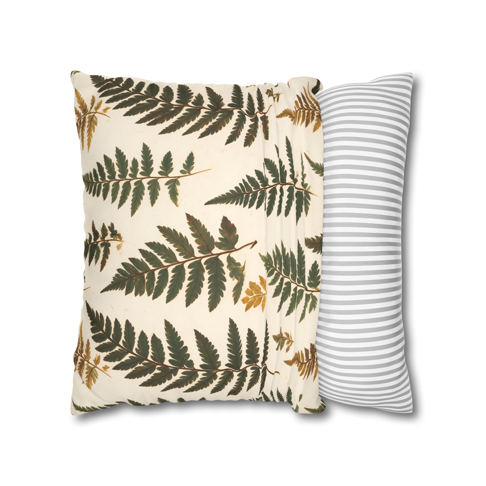 Umber Olive Fern Cushion Cover