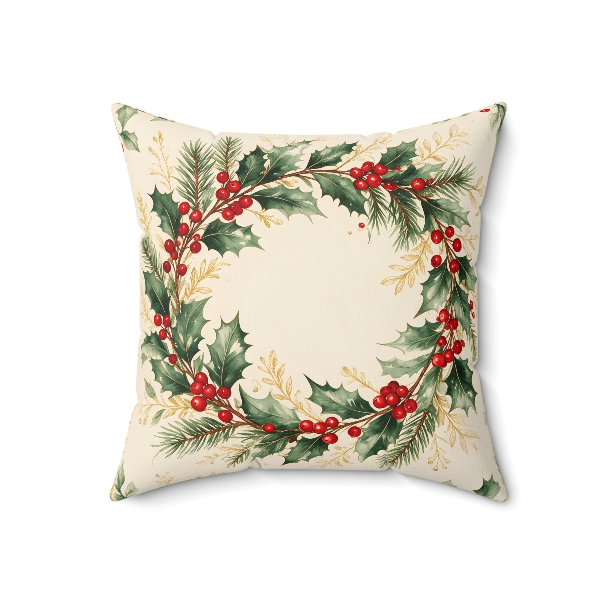 Christmas Wreath Throw Pillow with Insert