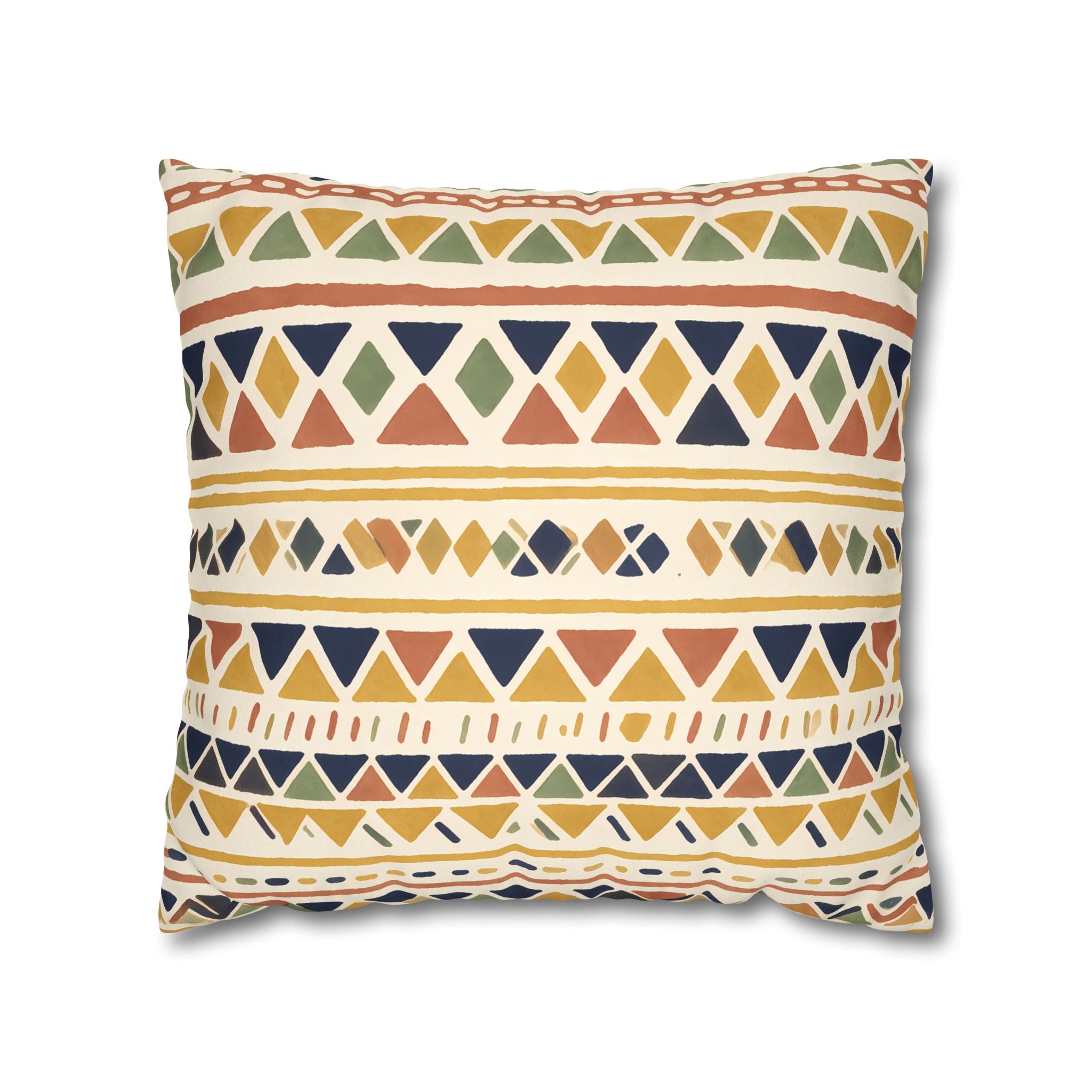 Ochre Mudcloth Pattern Cushion Cover