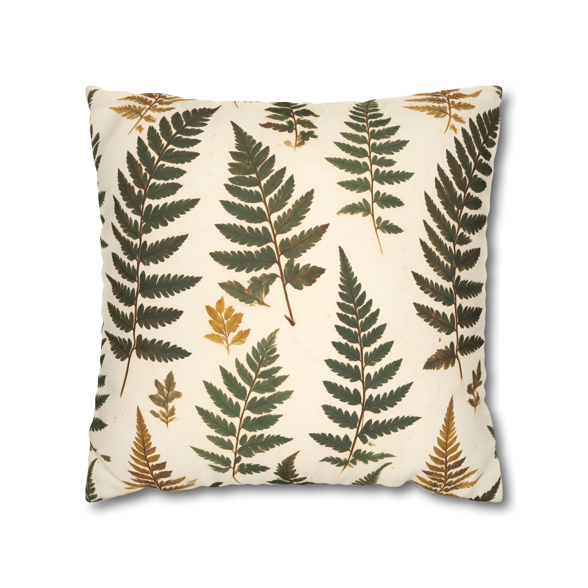 Umber Olive Fern Cushion Cover