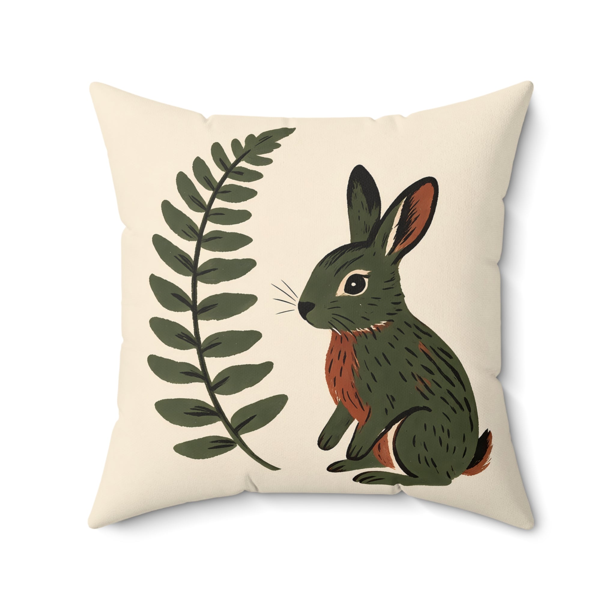 Forest Rabbit Throw Pillow