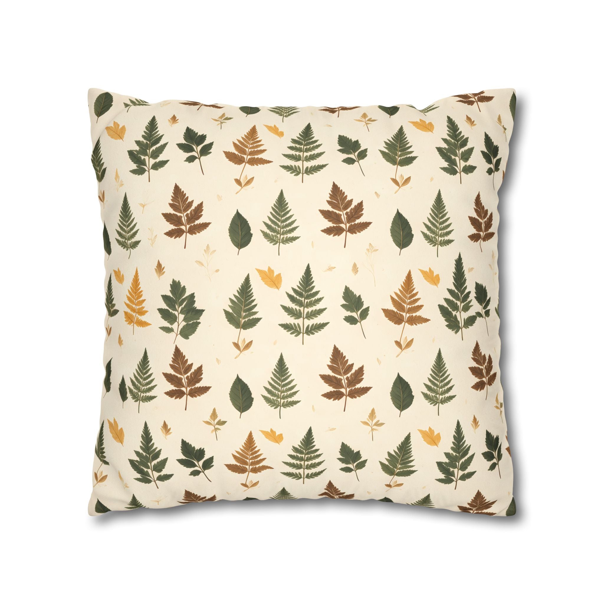 Olive Umber Fern Pillow Cover