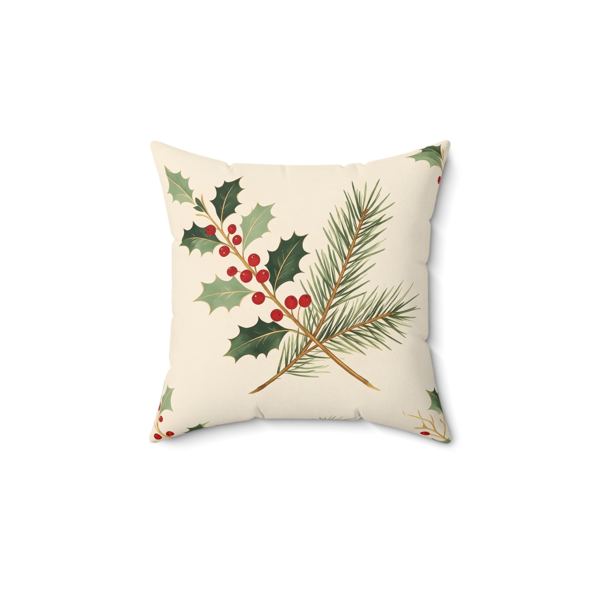 Holly Berry Throw Pillow
