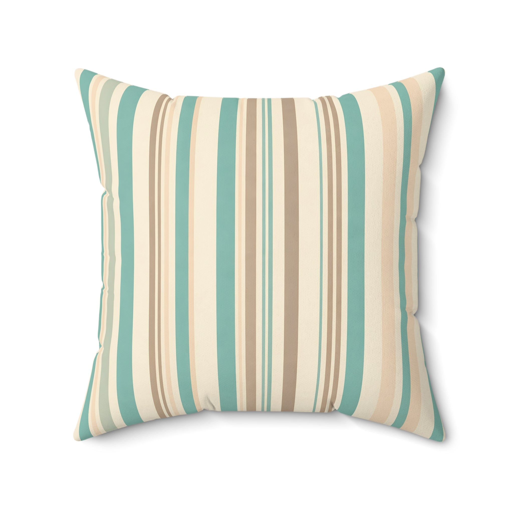 Shoreline Patina Blue Striped Throw Pillow with Insert