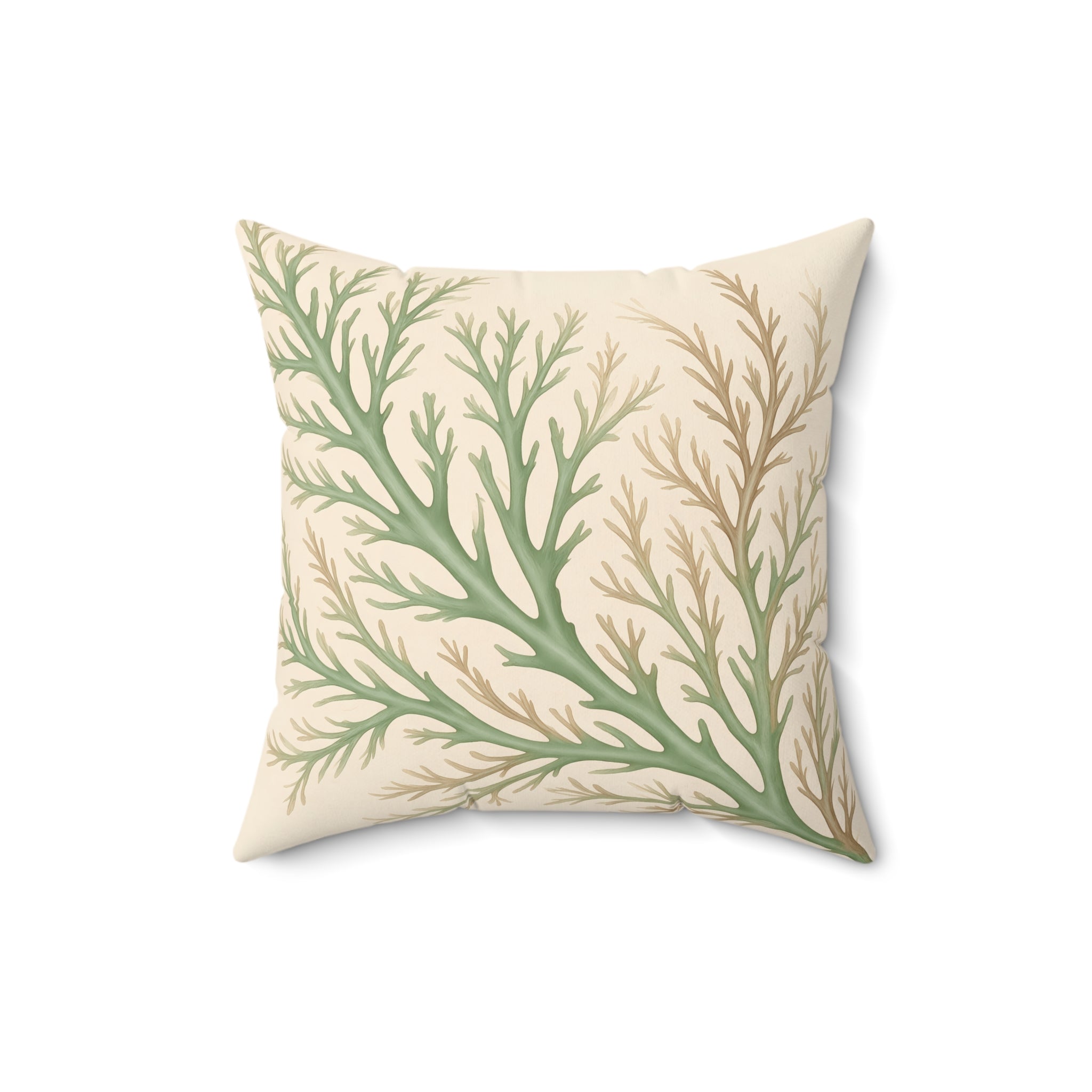 Sage Marine Frond Throw Pillow with Insert