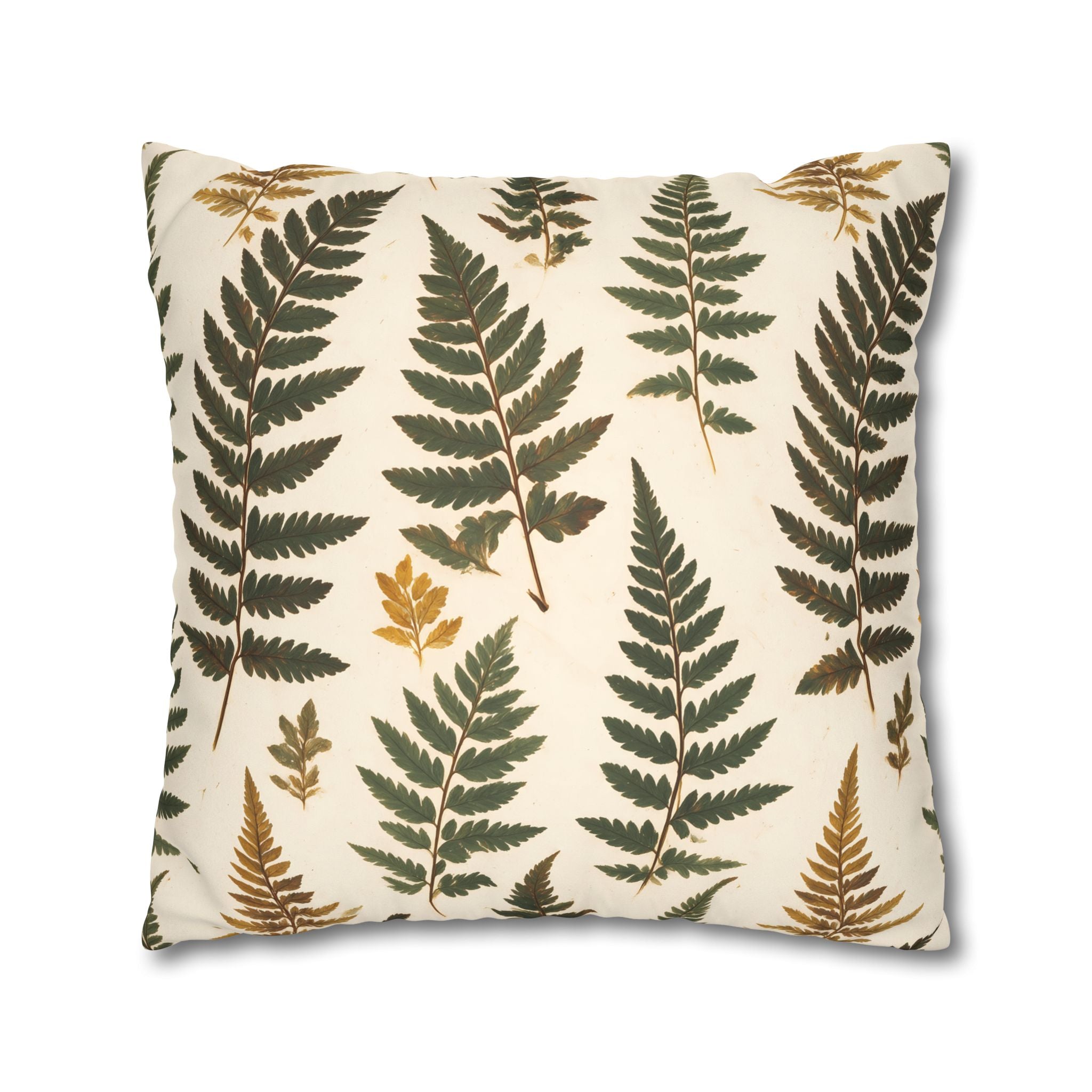 Umber Olive Fern Cushion Cover