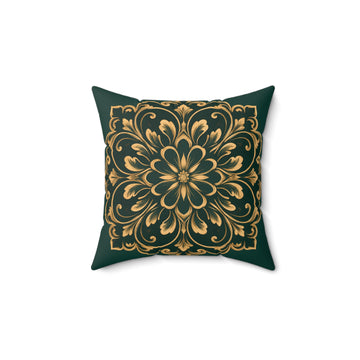 Emerald Gold Radiating Medallion Pillow with Insert