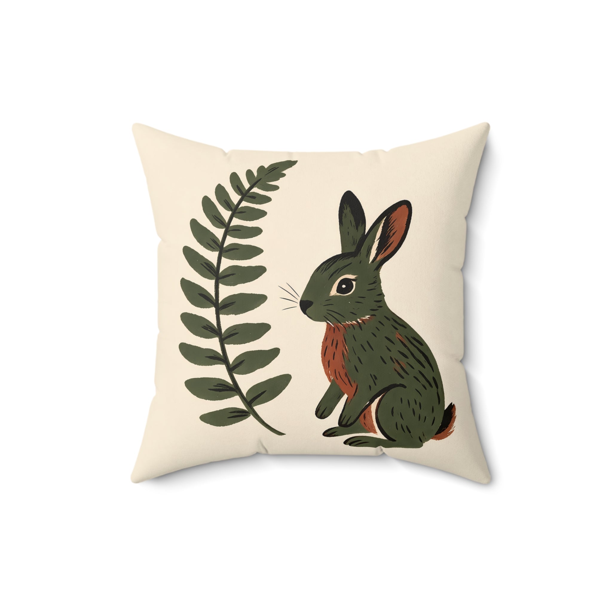 Forest Rabbit Throw Pillow