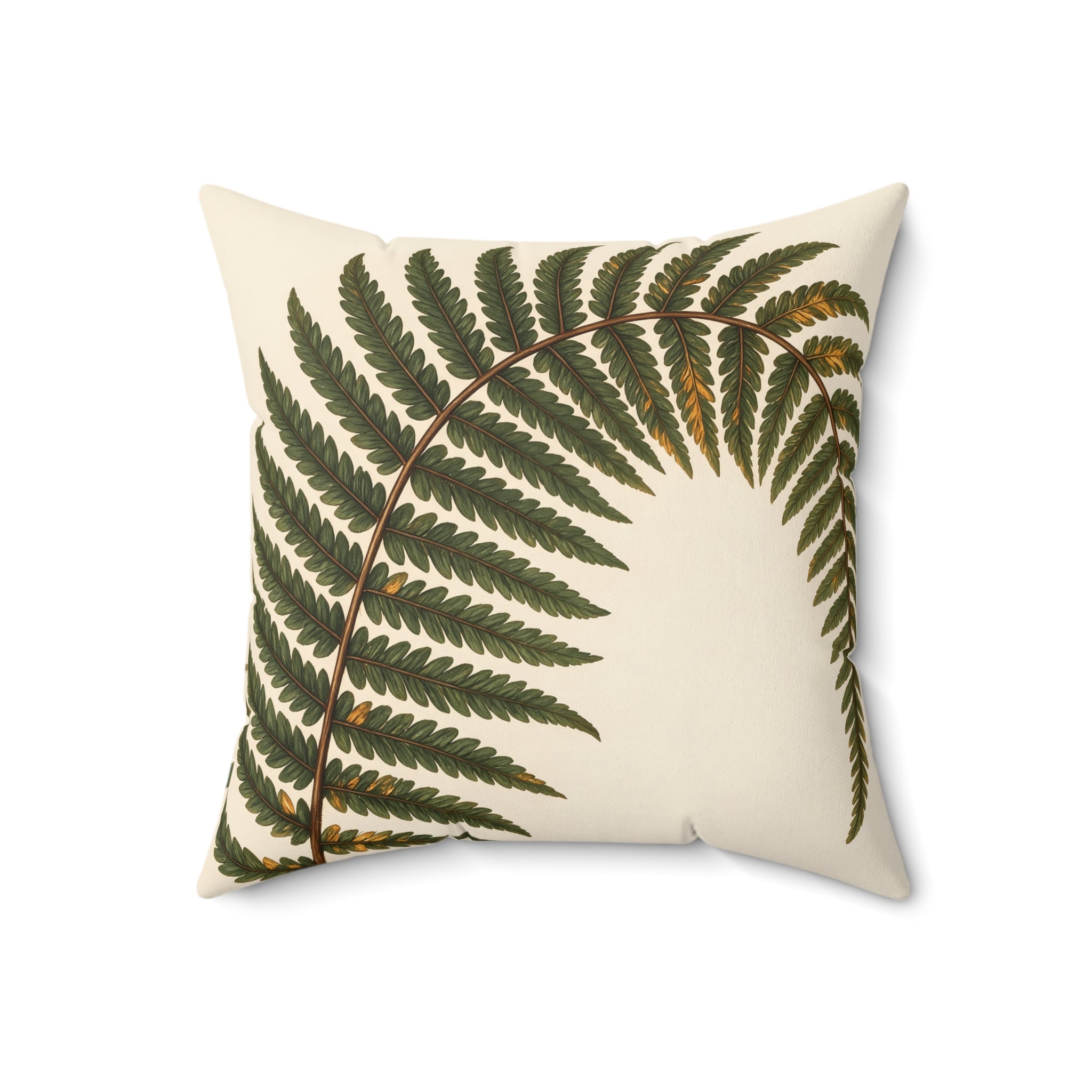 Ochre Olive Fern Throw Pillow with Insert