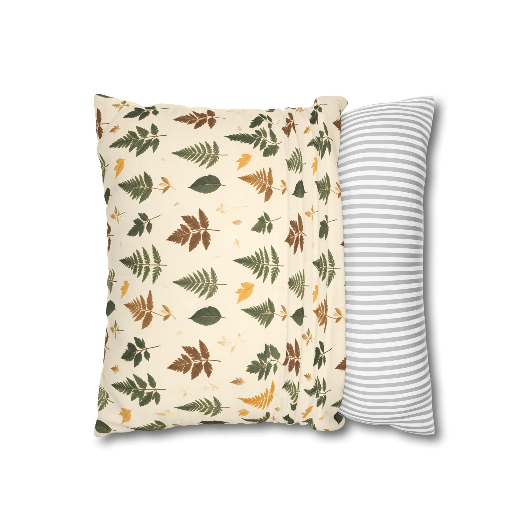 Olive Umber Fern Pillow Cover