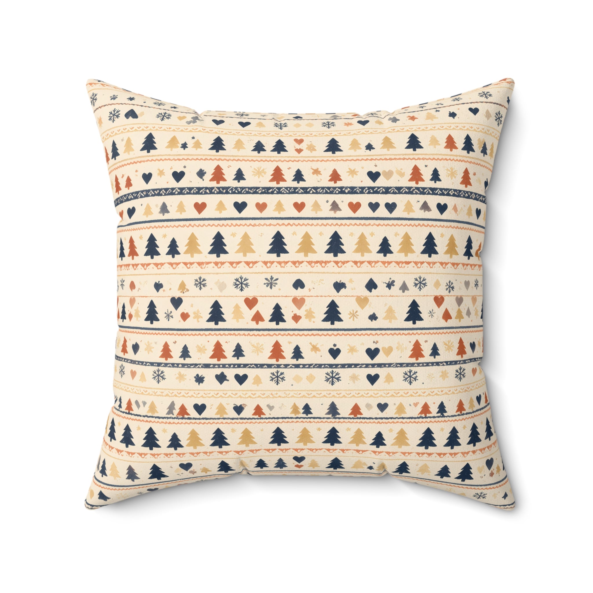 Nordic Folk Art Throw Pillow