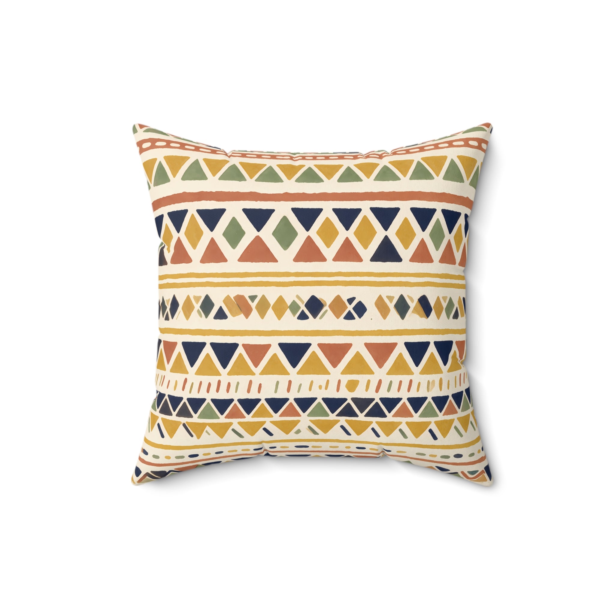 Terracotta Tribal Throw Pillow with Insert