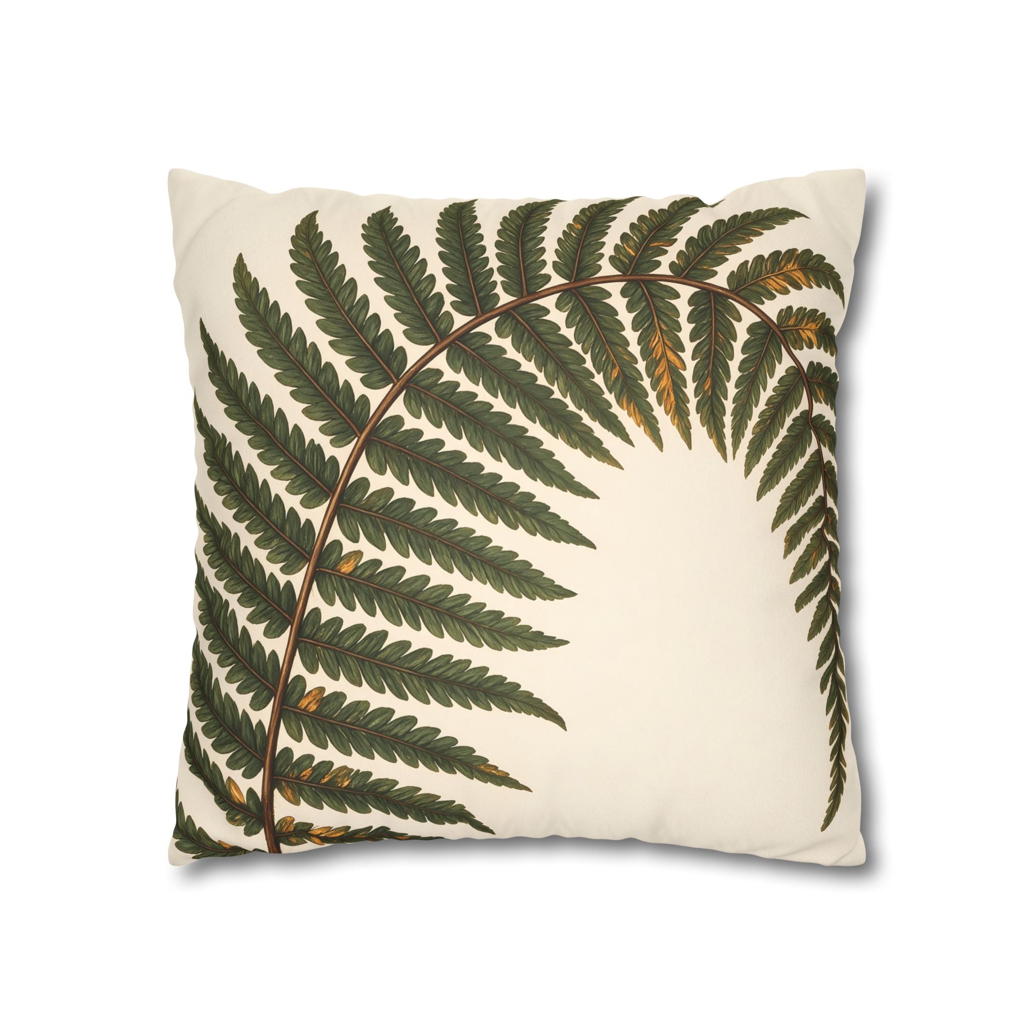 Umber Olive Fern Cushion Cover