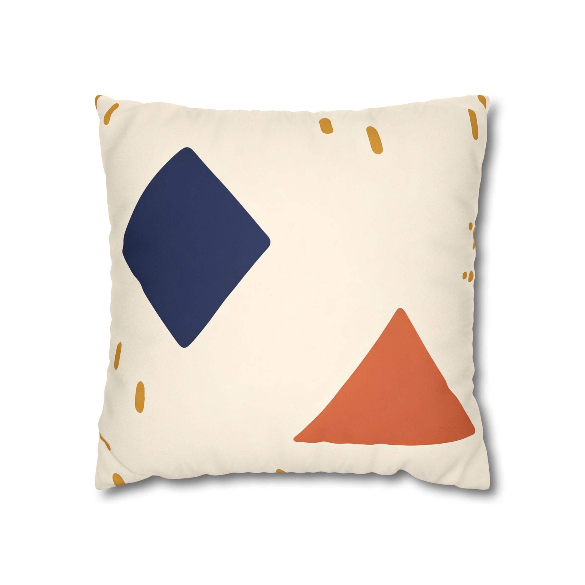 Indigo Diamond & Ochre Dash Pillow Cover
