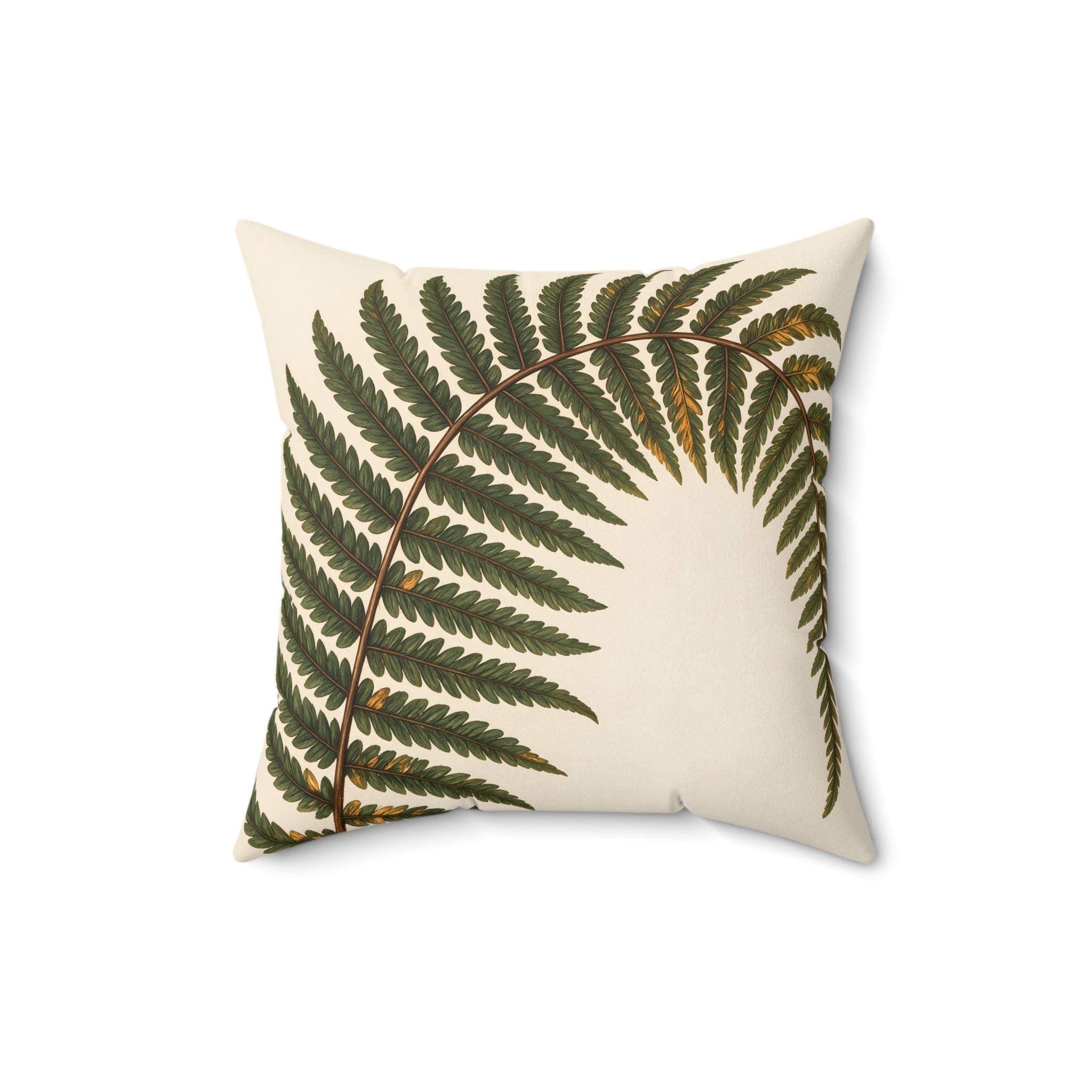 Ochre Olive Fern Throw Pillow with Insert