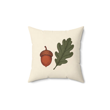 Rustic Acorn and Oak Leaf Throw Pillow