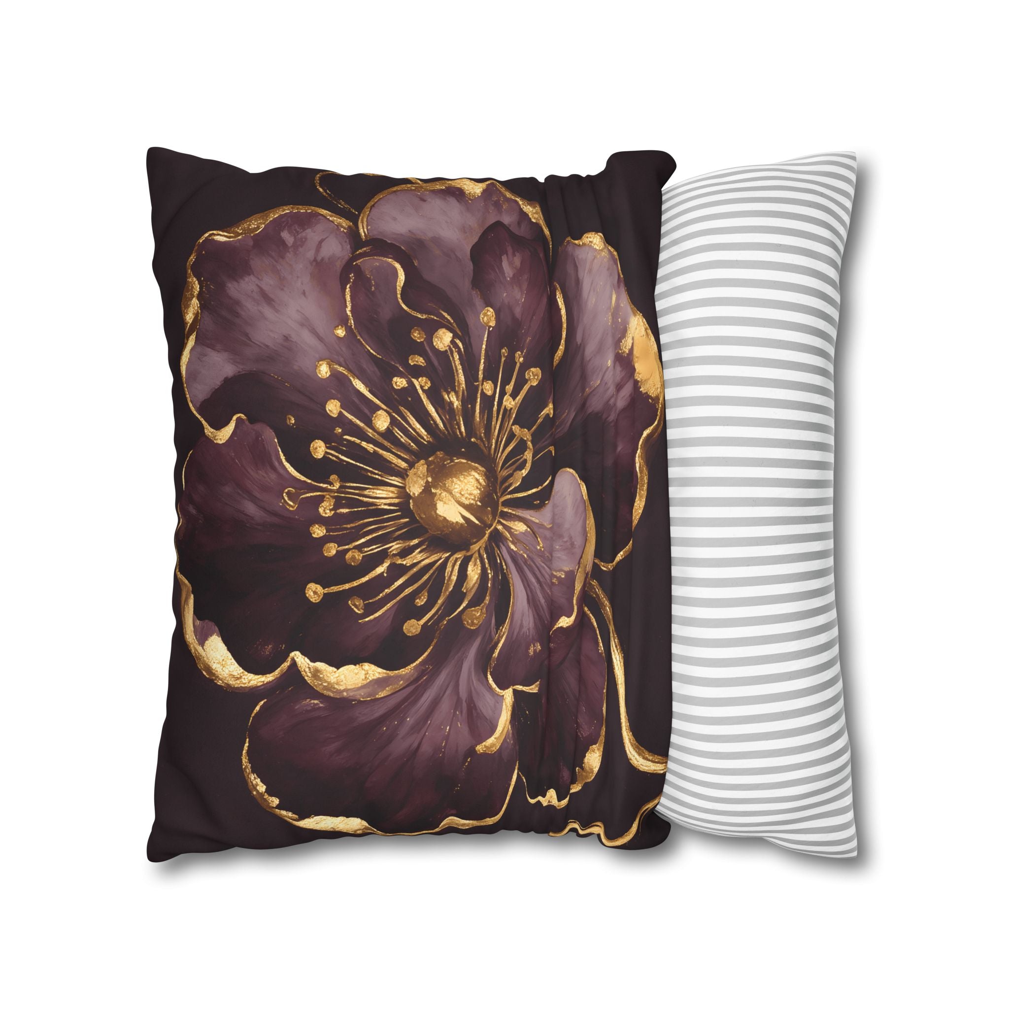 Gilded Plum Floral Pillow Case