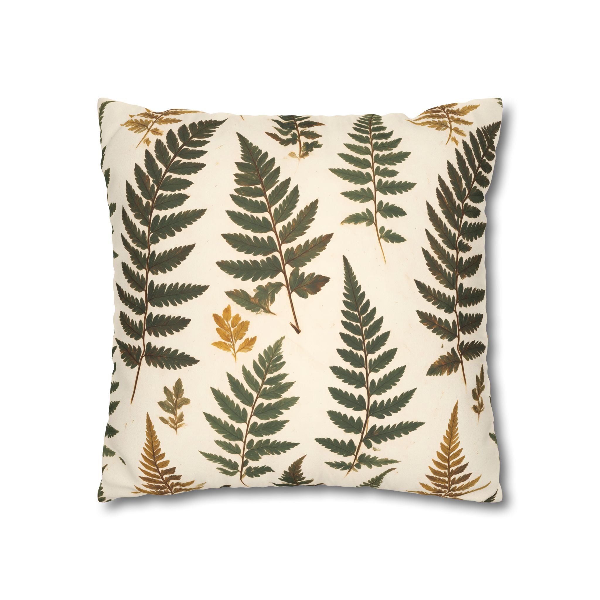 Umber Olive Fern Cushion Cover