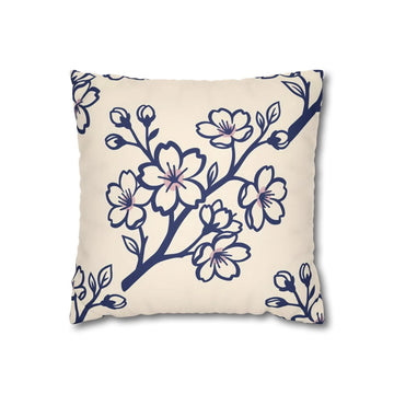 Navy Blue Sakura Pillow with Insert
