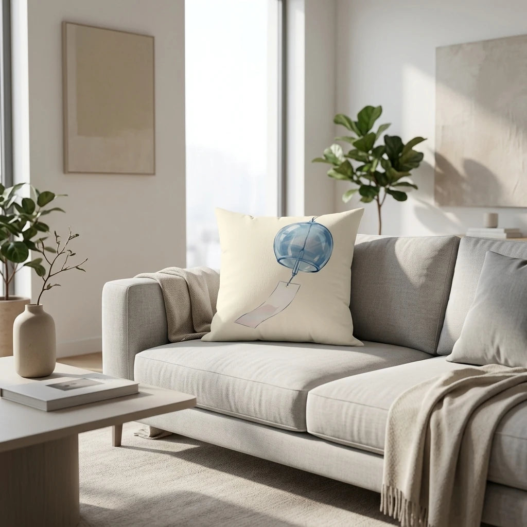 Breezy Japanese Wind Chime Cushion Cover, lifestyle view.