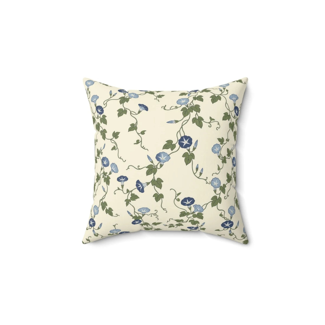Front view of Asagao Vine Pillow Cover on a white background.