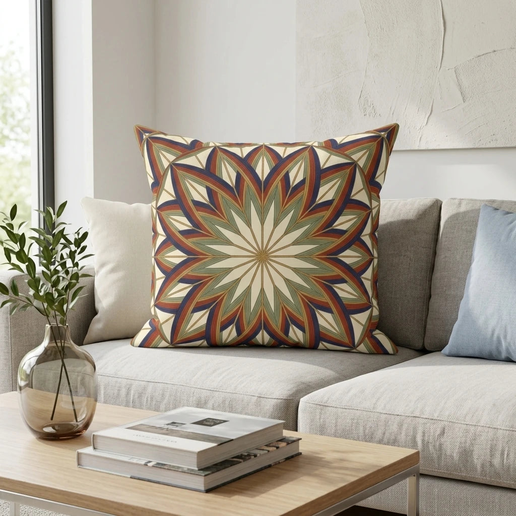 Front view of Japanese Artisanal Petal Cushion Cover on a white background.