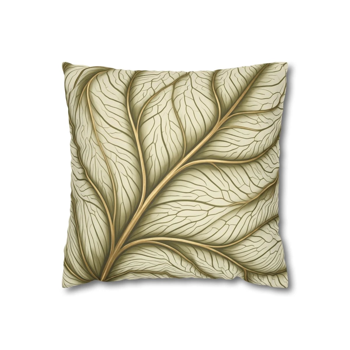 Intricate Veined Foliage Pillow Cover