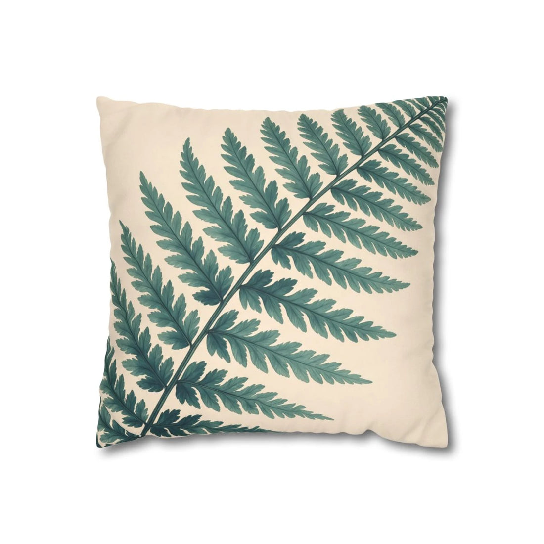 Front view of Veridian Pinnate Frond Cushion on a white background.