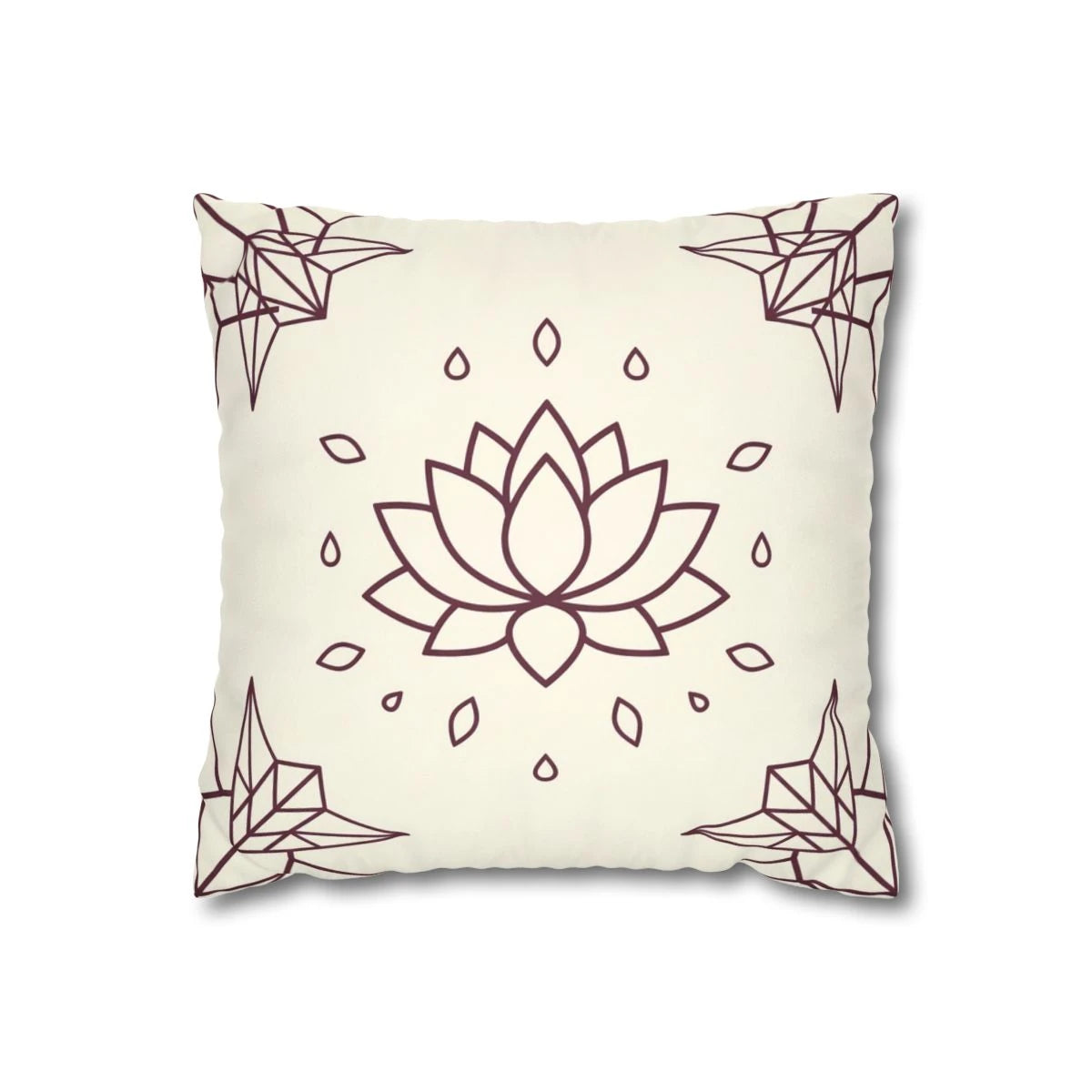 Burgundy Lotus Pillow Cover