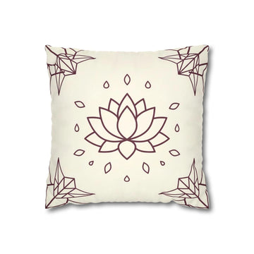Burgundy Lotus Pillow Cover