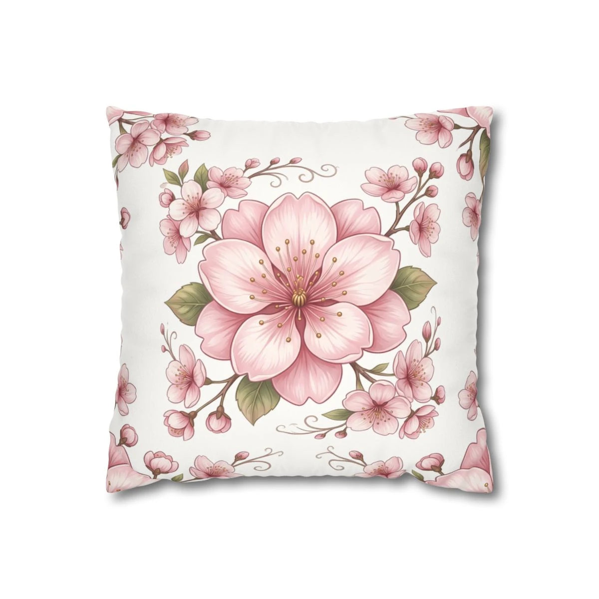 Sakura Bouquet Centerpiece Throw Pillow Cover