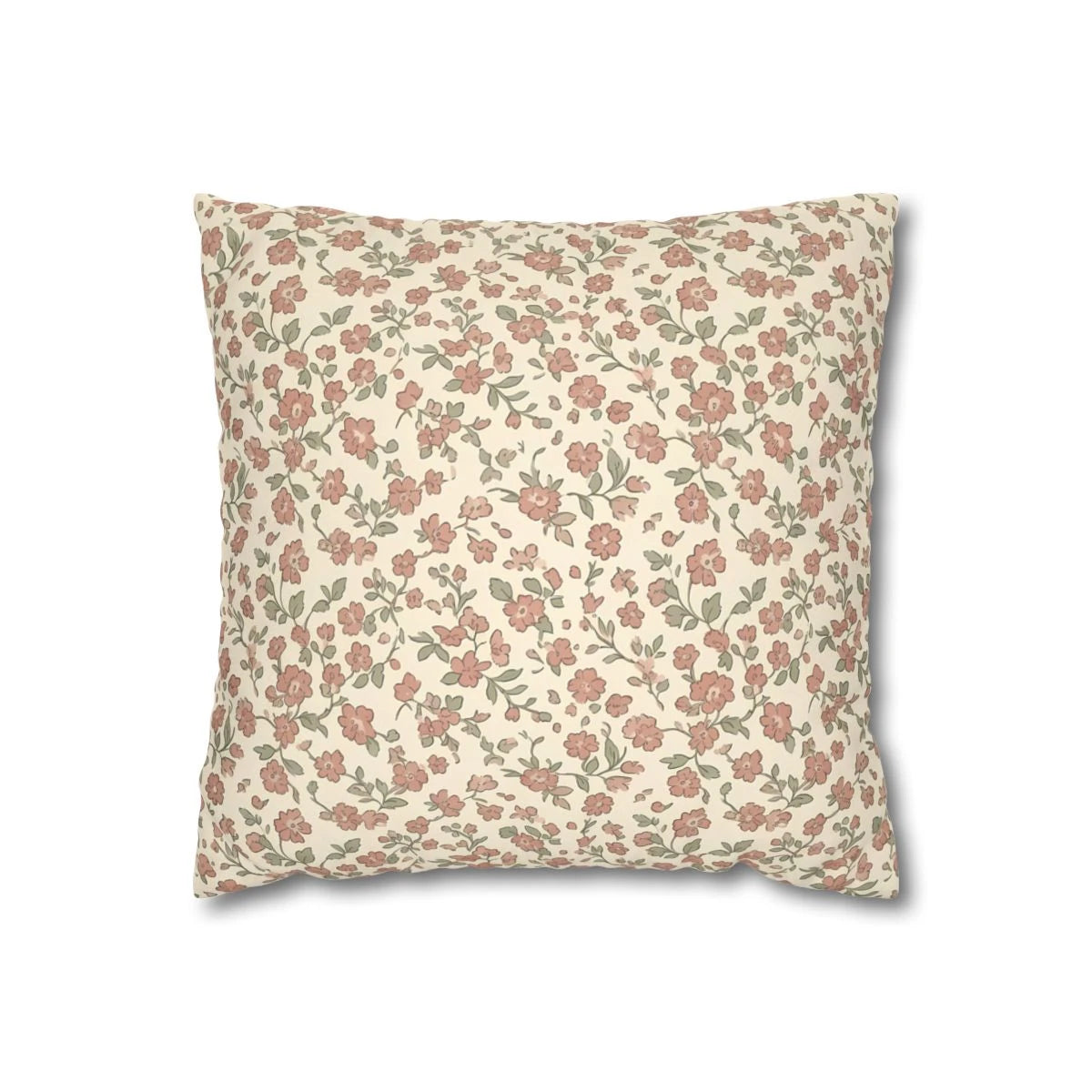 Front view of Vintage Floral Cushion Cover on a white background.